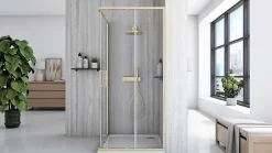 Rea Cabine De Douche City Brush 80X80 Brush Gold