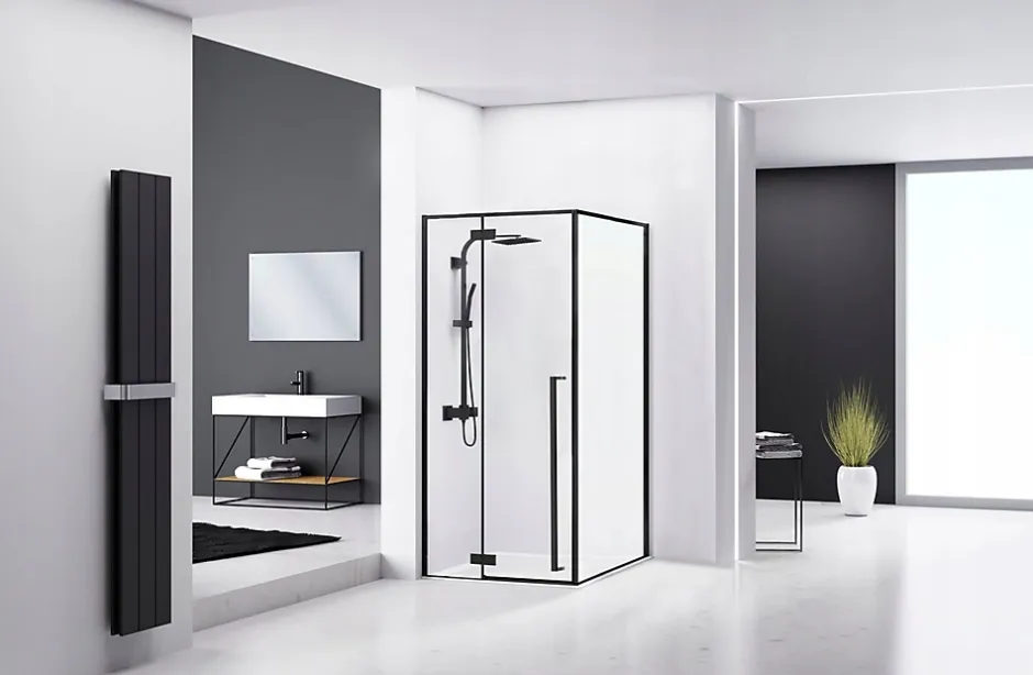 Rea Cabine de douche Fargo Black 90x120 Black* Paroi De Douche