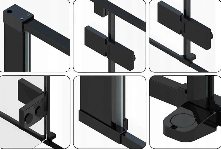 Rea Cabine de douche Fargo Black 90x120 Black* Paroi De Douche