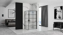 Rea Cabine de douche Molier Double Black 80x80* Paroi De Douche