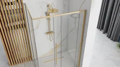 Rea Cabine De Douche Solar 80X100 Gold + Receveur De Douche Savoy White