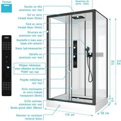 Aurlane Cabine de douche RECTANGLE - 90x115x217 cm - FACTORY 2 RECTANGLE* Cabine De Douche