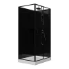 Vente-unique Cabine de douche rectangulaire - Installation réversible - Noir - L110 x l80 x H225 cm - ZODANI