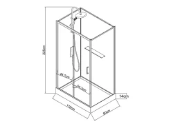 Vente-unique Cabine de douche rectangulaire - Installation réversible - Noir - L110 x l80 x H225 cm - ZODANI