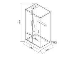 Vente-unique Cabine de douche rectangulaire - Installation réversible - Noir - L110 x l80 x H225 cm - ZODANI
