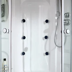 Kiamami Valentina Cabine De Douche 90X90 Avec Hydromassage Et Bain De Vapeur Semi-Circulaire - Vesuvio
