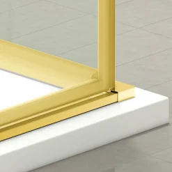 Balneo Cabine de douche 80x80 cm coulissante en 6mm verre trempé anticalcaire, profils dorés