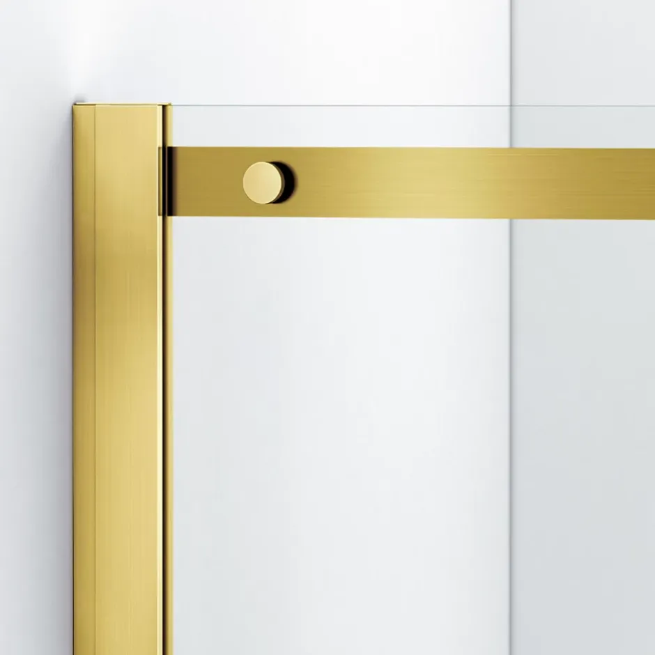 Balneo Cabine de douche 80x80 cm coulissante en 6mm verre trempé anticalcaire, profils dorés