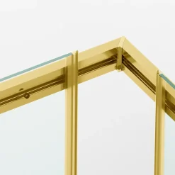 Balneo Cabine de douche 80x80 cm coulissante en 6mm verre trempé anticalcaire, profils dorés