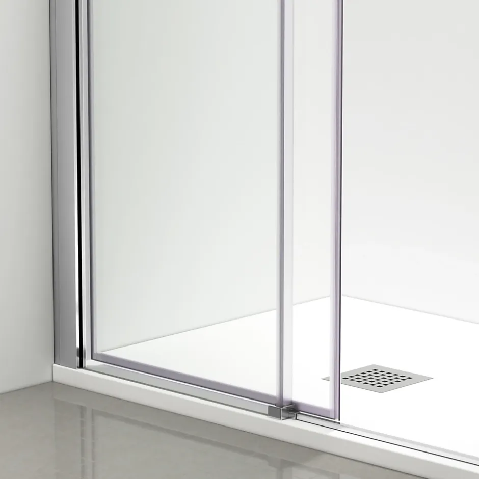 Balneo Cabine de douche 80x100 cm coulissante en 6mm verre trempé anticalcaire, profils chromés* Cabine De Douche