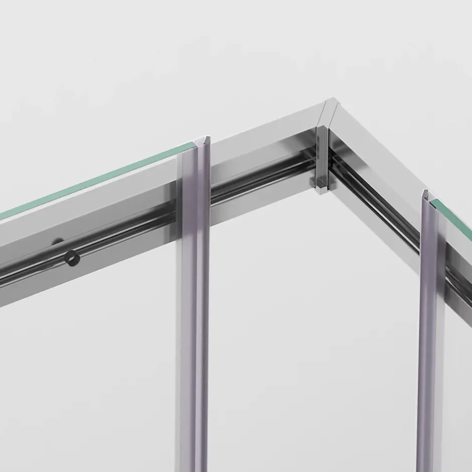 Balneo Cabine de douche 80x100 cm coulissante en 6mm verre trempé anticalcaire, profils chromés* Cabine De Douche