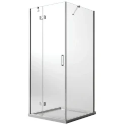 Idralite Cabine de douche 80x60 CM H190 Transparent avec Easyclean mod. Flip Porte + Fixe