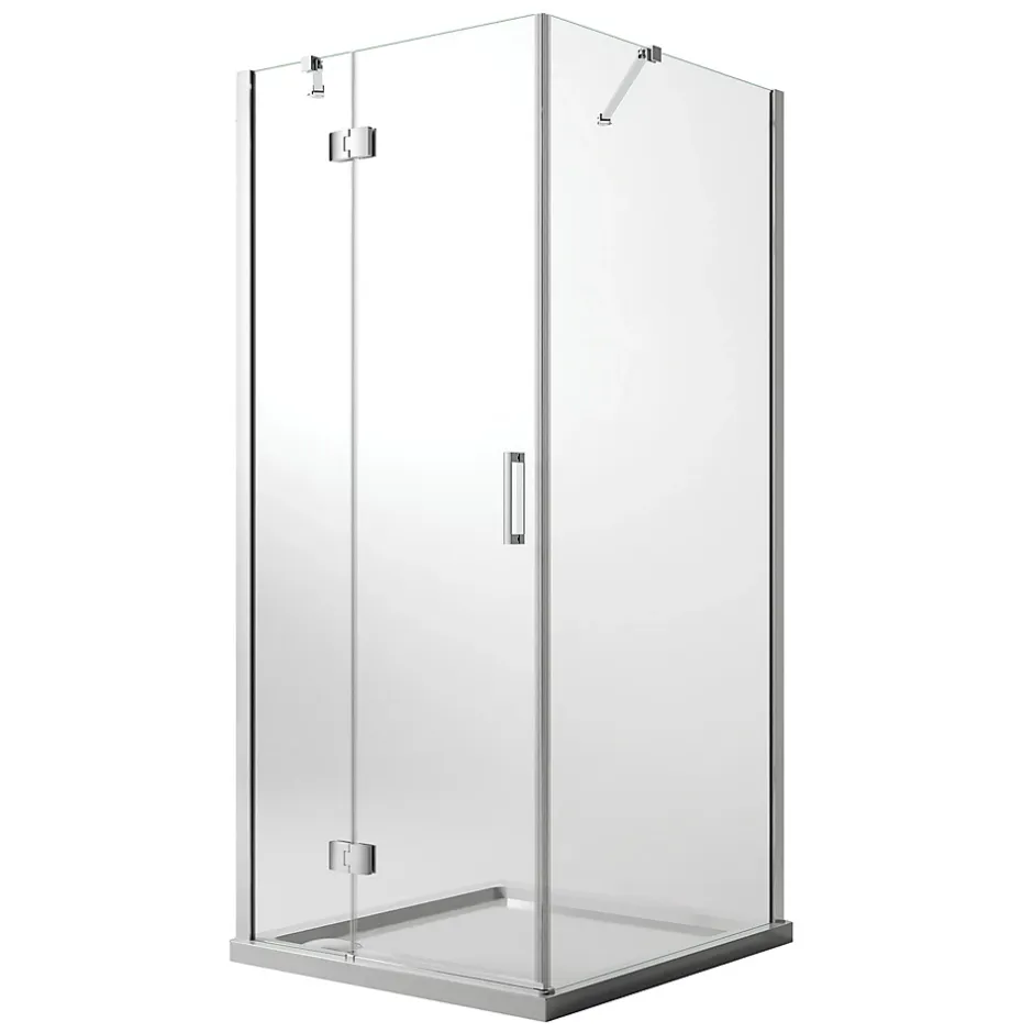 Idralite Cabine de douche 80x70 CM H190 Transparent avec Easyclean mod. Flip Porte + Fixe