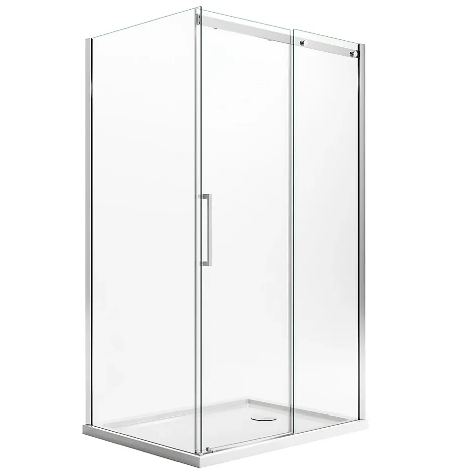 Idralite Cabine de douche 80x150CM H200 Verre Transparent 8mm Droite avec Easy-Clean mod. Prime Duo 1 Porte* Cabine De Douche
