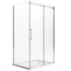 Idralite Cabine de douche 80x120CM H200 Verre Transparent 8mm Droite avec Easy-Clean mod. Prime Duo 1 Porte* Cabine De Douche
