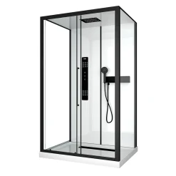 Aurlane Cabine de douche 115x90x210 cm avec receveur + bonde 90mm + Grille linéaire - FACTORY 2* Cabine De Douche
