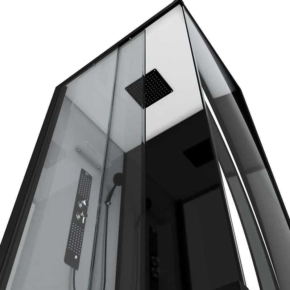 Aurlane Cabine de douche 110x80x215cm - Verre Trempé - Mitigeur Chrome - DUALITY 3 RECTANGLE* Cabine De Douche