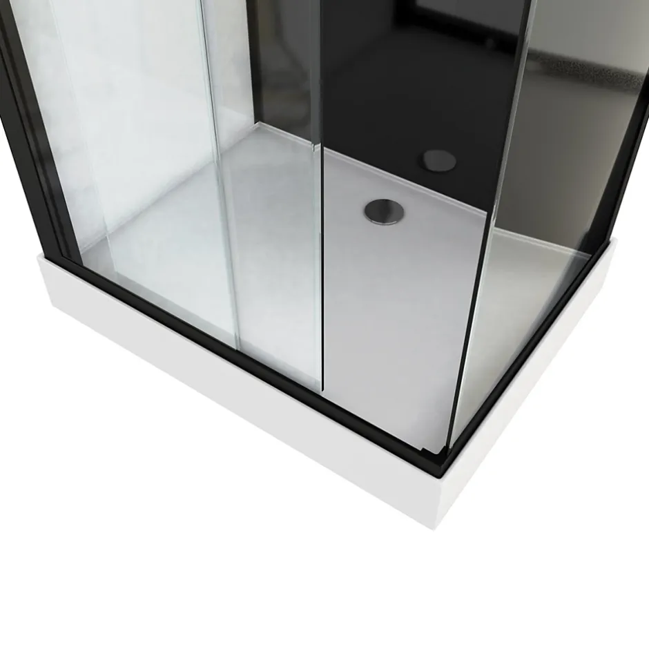 Aurlane Cabine de douche 110x80x215cm - Verre Trempé - Mitigeur Chrome - DUALITY 3 RECTANGLE* Cabine De Douche