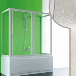 Forte Cabine douche 3 côtés Pare-Baignoire 80x160x80 CM en acrylique mod. Plutone avec ouverture laterale* Pare-Baignoire