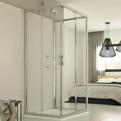 Idralite Cabine douche 3 côtés 80x80x80 CM H198 Transparent mod. Evolution Trio
