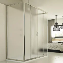 Idralite Cabine douche 3 côtés 90x140x90 CM H198 Opaque mod. Young Trio 2 Portes