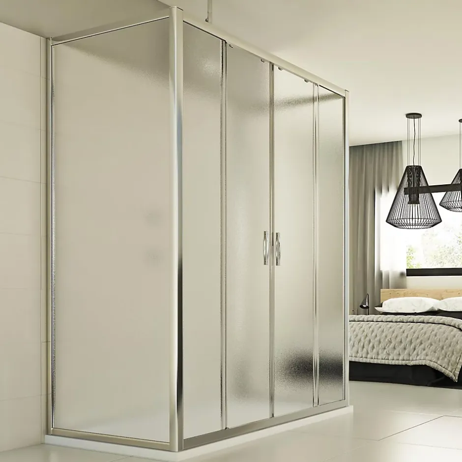 Idralite Cabine douche 3 côtés 90x140x90 CM H198 Opaque mod. Young Trio 2 Portes