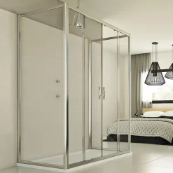 Idralite Cabine douche 3 côtés 90x140x90 CM H198 Transparent mod. Young Trio 2 Portes