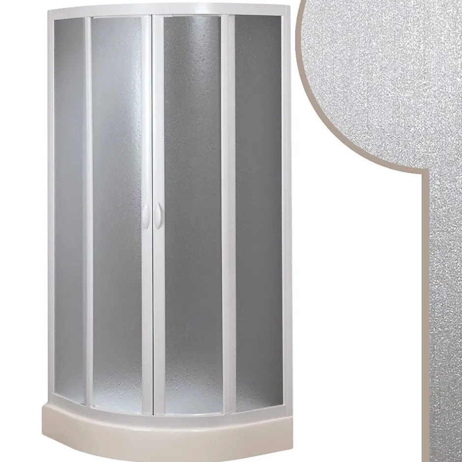 Forte Cabine douche demi-circulaire 80x80 CM en acrylique mod. Smart avec ouverture culissante* Cabine De Douche