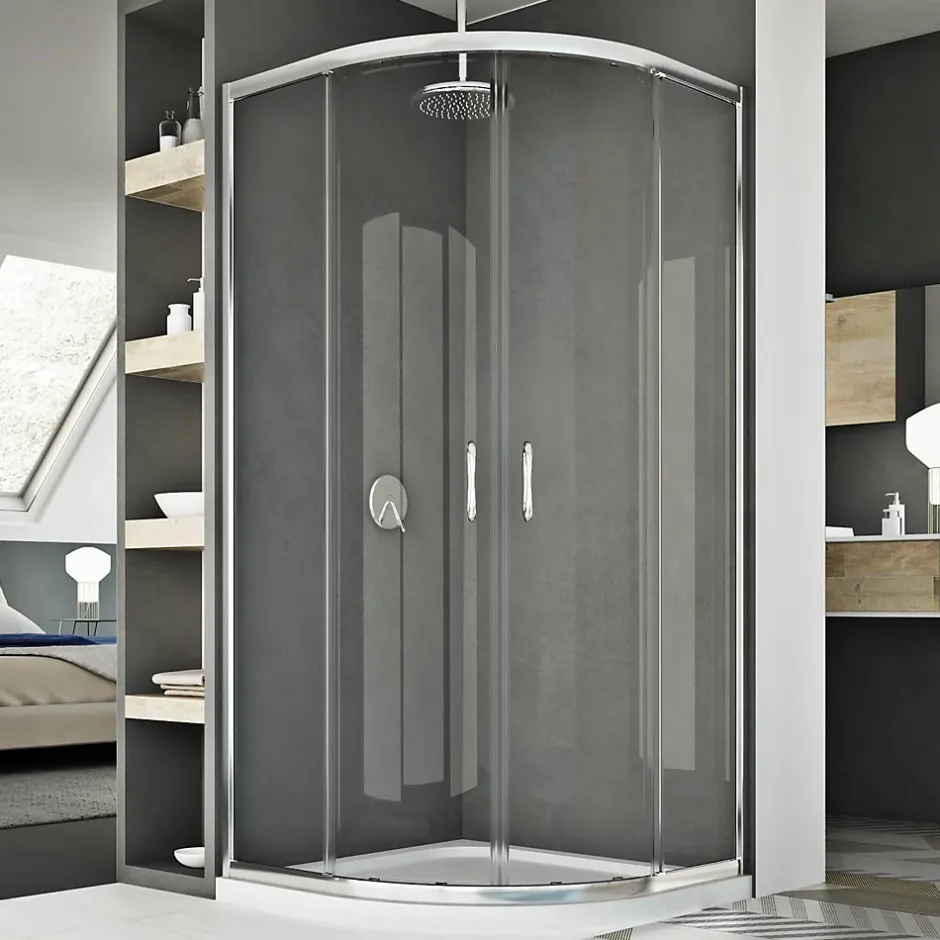 Idralite Cabine douche demi-circulaire 90x90 CM H185 transparent modèle Junior