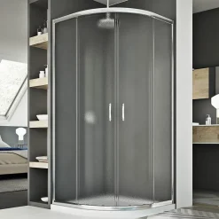 Idralite Cabine douche demi-circulaire 90x90 CM H185 granité C modèle Junior