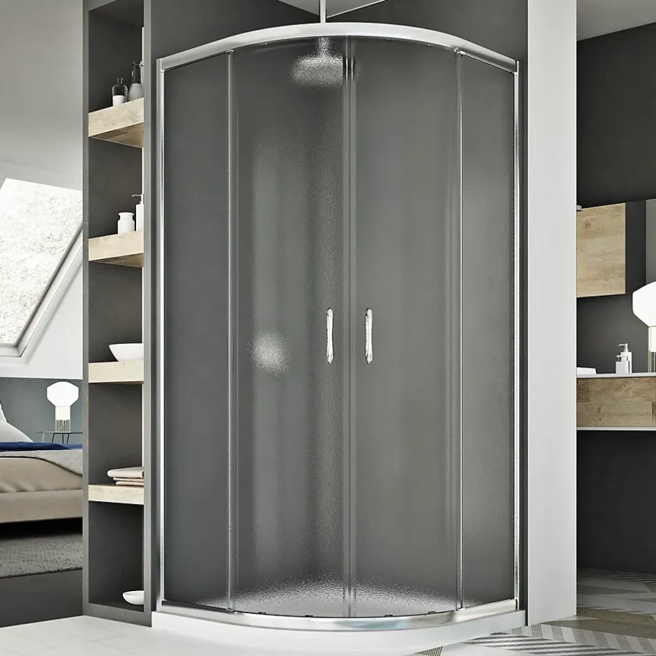 Idralite Cabine douche demi-circulaire 90x90 CM H185 granité C modèle Junior