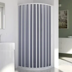 Forte Cabine douche demi-circulaire 90x90CM Rayons 55 H185 en Plastique pvc modèle Sharp ouverture latérale