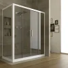 Forte Cabine Douche en PVC 90x120 CM H200 Transparent mod. Star Profil Blanc 2 Portes* Cabine De Douche
