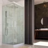 Forte Cabine Douche en PVC 80x100 CM Hauteur 200 Transparent mod. Lite Profil Blanc