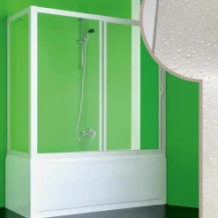 Forte Cabine douche Pare-Baignoire 75x140 CM en acrylique mod. Plutone avec ouverture laterale* Pare-Baignoire