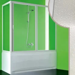 Forte Cabine douche Pare-Baignoire 70x140 CM en acrylique mod. Plutone avec ouverture centrale* Pare-Baignoire