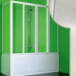 Forte Cabine douche Pare-Baignoire 70x160 CM en acrylique mod. Plutone 2 avec ouverture centrale