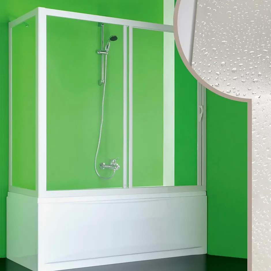 Forte Cabine douche Pare-Baignoire 80x150 CM en acrylique mod. Plutone avec ouverture laterale