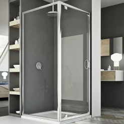 Idralite Cabine Douche 80x100 AP. 100 CM H185 transparent modèle Sintesi Duo 1 Portillon* Cabine De Douche