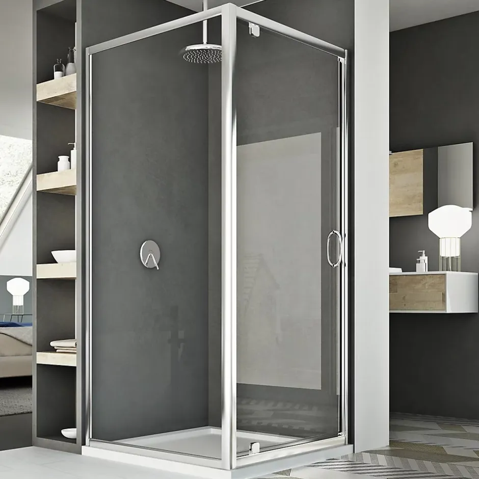 Idralite Cabine Douche 80x100 AP. 100 CM H185 transparent modèle Sintesi Duo 1 Portillon* Cabine De Douche