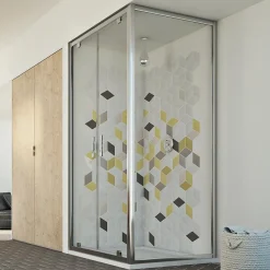 Idralite Cabine douche 90x110 Ouv. 110 CM 198 Transparent mod. Cristal Duo 2 Portes
