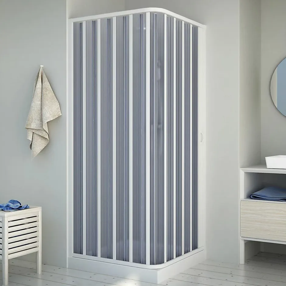 Forte Cabine douche 80x80CM H185 en Plastique pvc modèle Energy avec l'ouverture latérale* Cabine De Douche