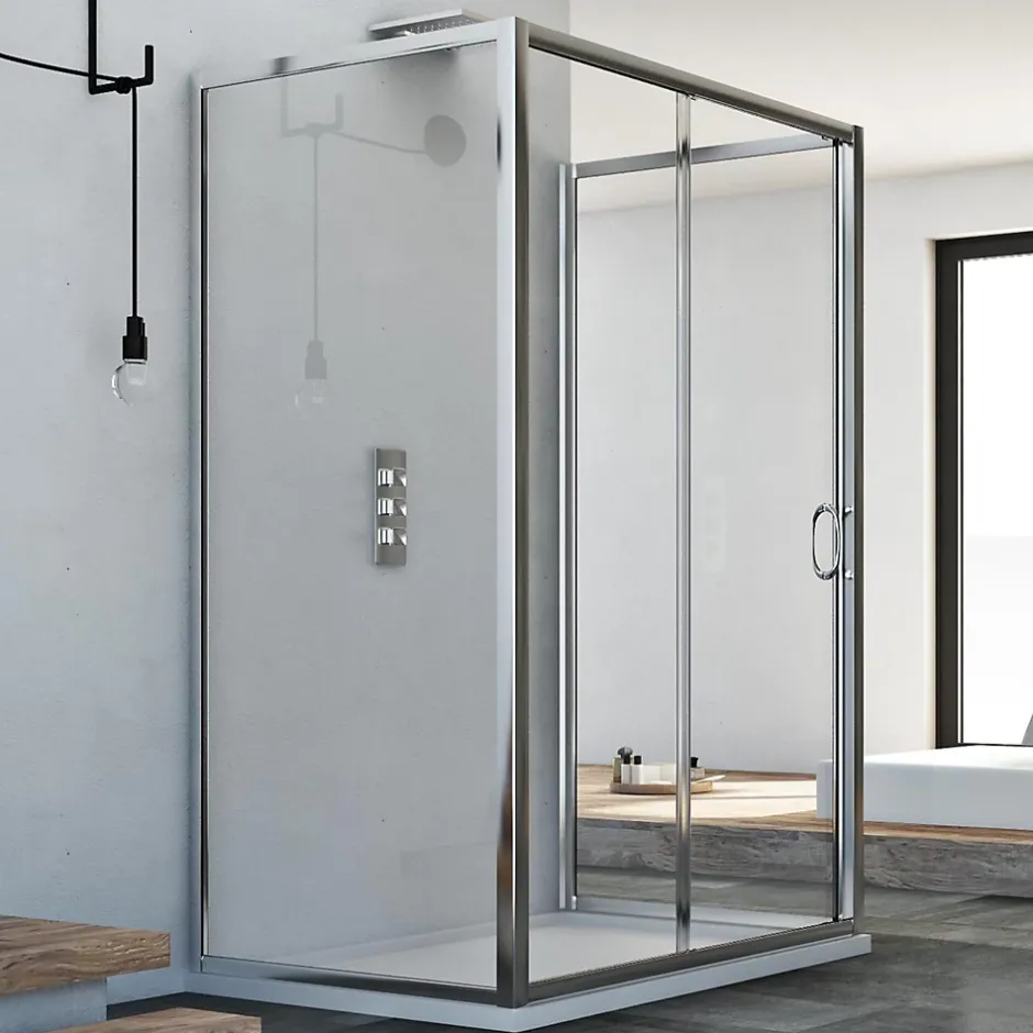 Idralite Cabine douche 80x120x80 CM H185 transparent modèle Replay Trio avec 1 portillon