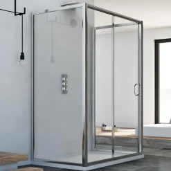 Idralite Cabine douche 90x140x90 CM H185 transparent modèle Replay Trio avec 1 portillon