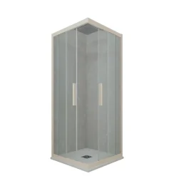 Forte Cabine parois de douche angulaire coulissante 80x100 cm H 200 en PVC Champagne Verre Transparent mod. Kolors* Cabine De Douche