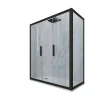 Forte Cabine parois de douche coulissante 80x160 cm H 200 en PVC Noir Matt Verre Transparent mod. Glam Duo* Cabine De Douche