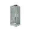 Forte Cabine parois de douche coulissante 3 côtés 80x100x80 cm H 200 en PVC Blanc Matt Verre Transparent mod. Kolors Trio