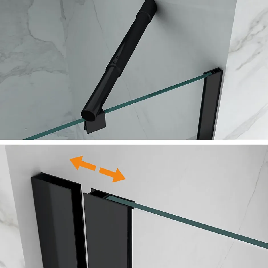 Saniverre Cabine porte de douche d'angle MAYA-BLACK H180 cm, 80 x 120 cm, verre transparent -* Cabine De Douche