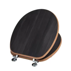 Kiamami Valentina Cache Wc Universel En Mdf Chêne Foncé Effet Bois