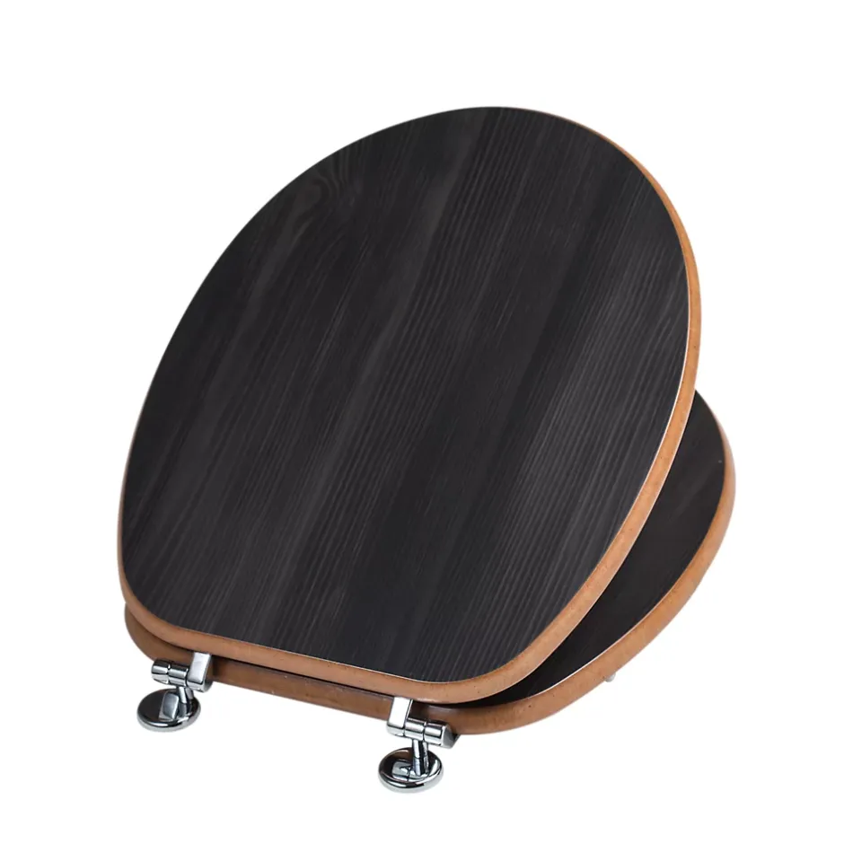 Kiamami Valentina Cache Wc Universel En Mdf Chêne Foncé Effet Bois